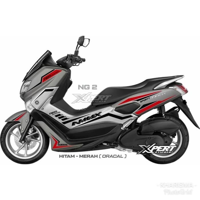 Striping Cutting stiker Yamaha NMAX abu striping merah - Hitam striping nmax stripping nmax