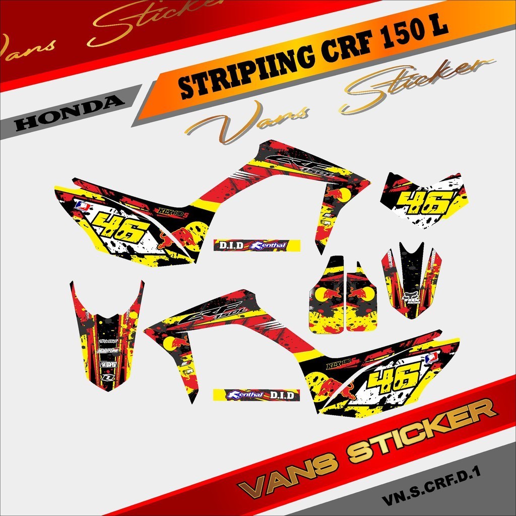 Sticker Striping CRF 150L-lis sticker variasi motor crf 150L