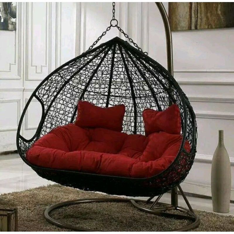 AYUNAN SEMI JUMBO D135 AYUNAN GANTUNG ROTAN SINTETIS FULL SET BISA REQUEST WARNA