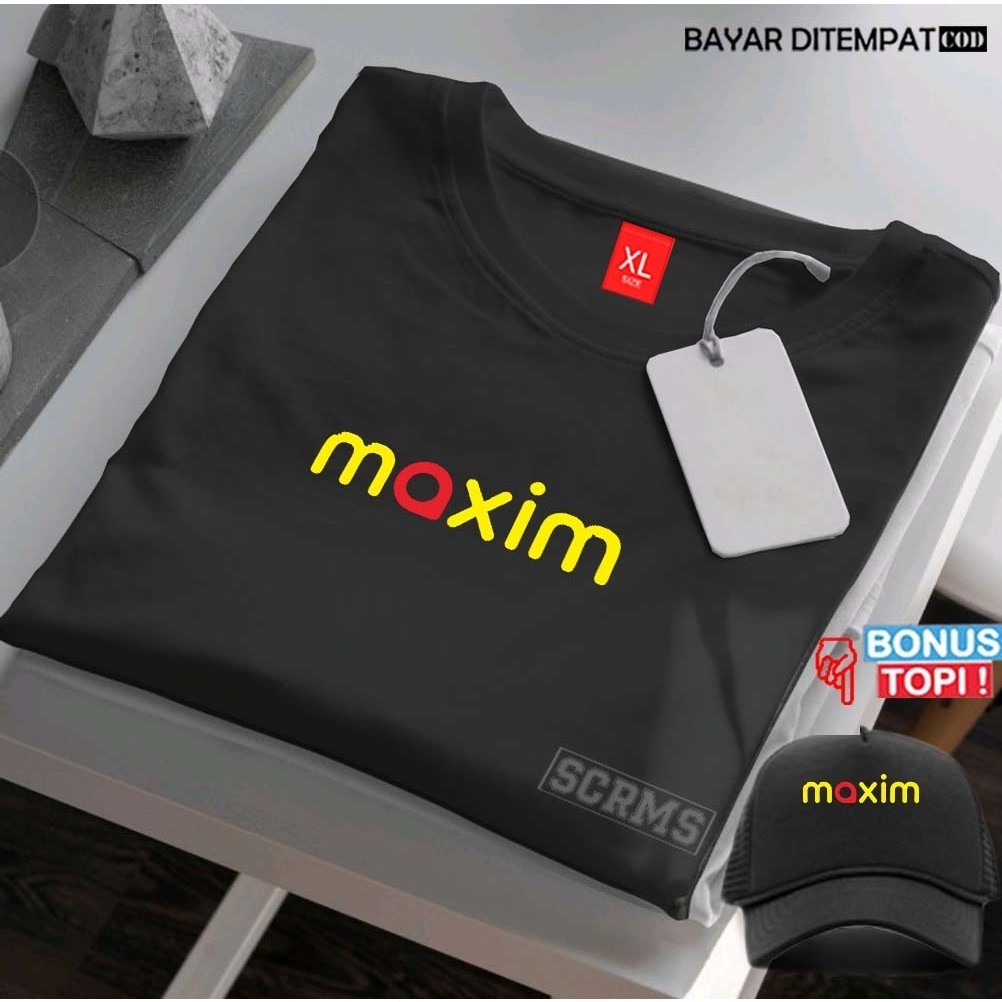 BARU .... Bonus Topi Kaos Distro Kaos Lengan Pendek Maxim Kaos Pria Dan Wanita Premium Kaos unisex (