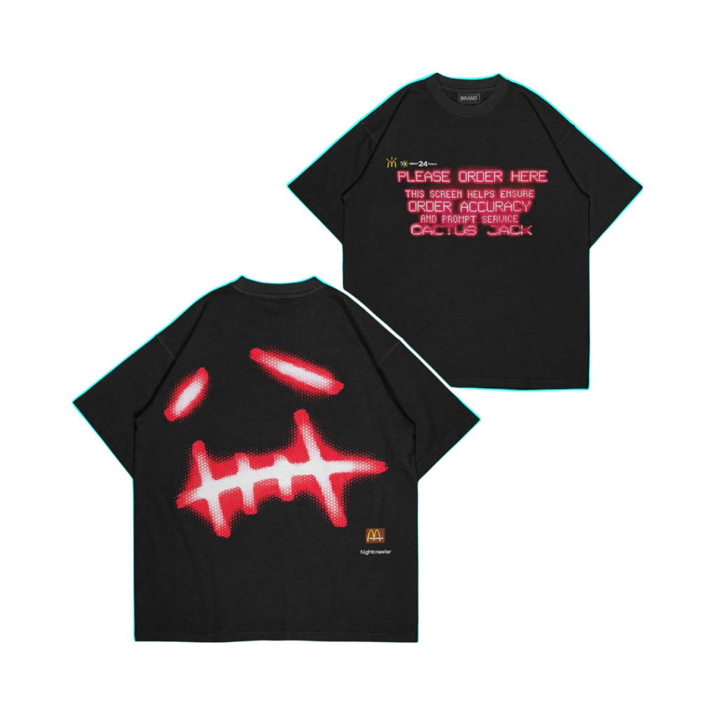【NEW】 Kaos Travis Scott x Mcd McDonalds "Please Order Here" Oversize Tshirt Unisex | AR Dailyoutfit 