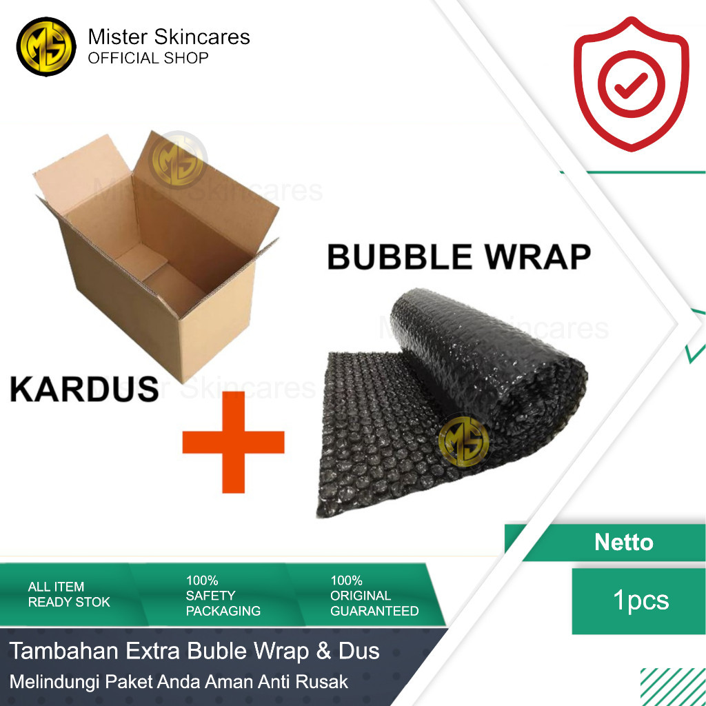 

Mister Skincares Tambahan BUBBLE WRAP / DUS - Hanya Tambahan agar Paket Anda bisa lebih Aman