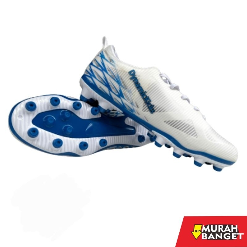 Sepatu specs keren- Sepatu Bola Dewasa Original DynamicKicks Putih Biru Size 39-43 Bonus Deker Bisa 