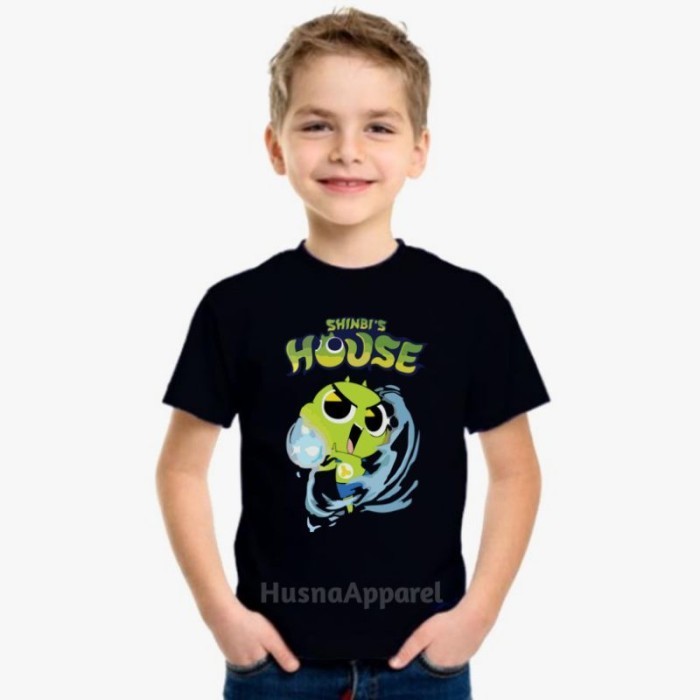BAJU ANAK KAOS ANAK SHINBI HOUSE / SHINBI THE HAUTED HOUSE - Hitam, S
