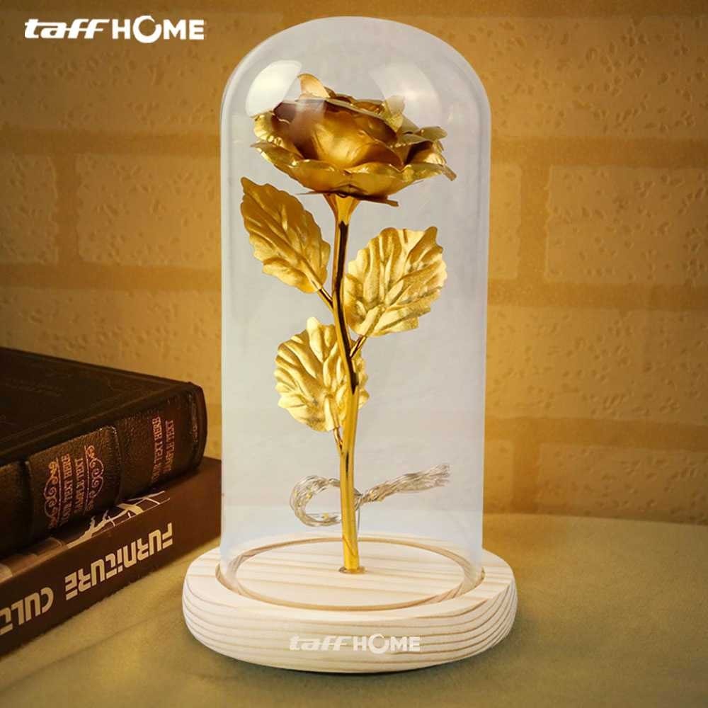 Lampu Meja Hias LED Mawar Cantik| Lampu Hias Mawar Sintetis| Kado Bunga Mawar Sintetis Lampu LED