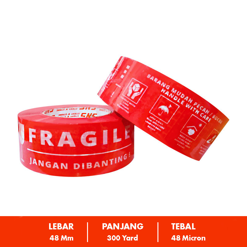 

☆..☆ LAKBAN FRAGILE MERAH 300 YARD SNS STICKY N STRONG
