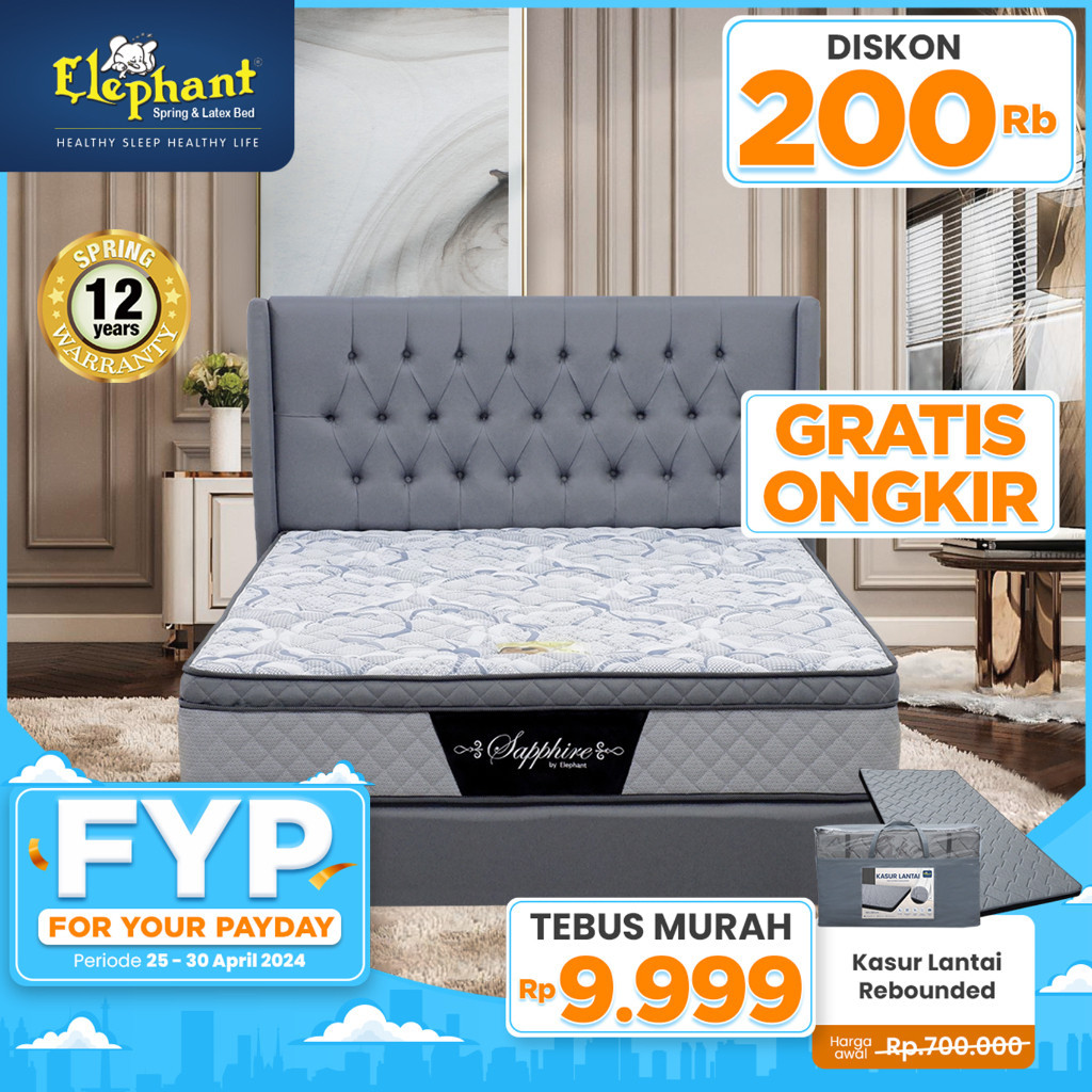 Kasur Springbed Saphire Komplit Set by Elephant Springbed