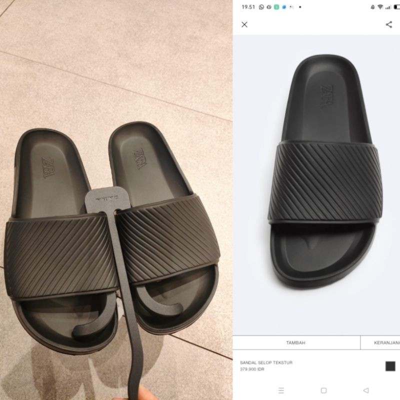 Sandal Slop cowok original ZARA terbaru 2024