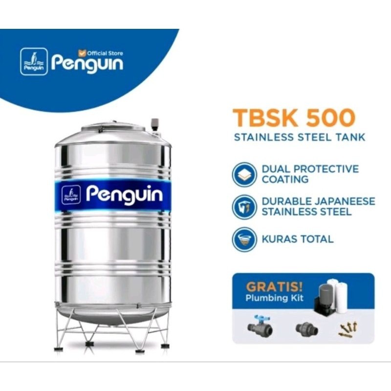 promo Penguin tandon/toren/tangki air Stainless TBSK500-500 Liter