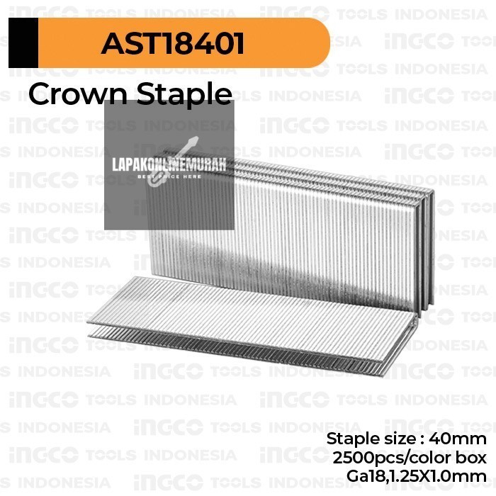 

Crown Staples (U 40 mm) INGCO AST18401 - Refill Isi Steples Tembak U40
