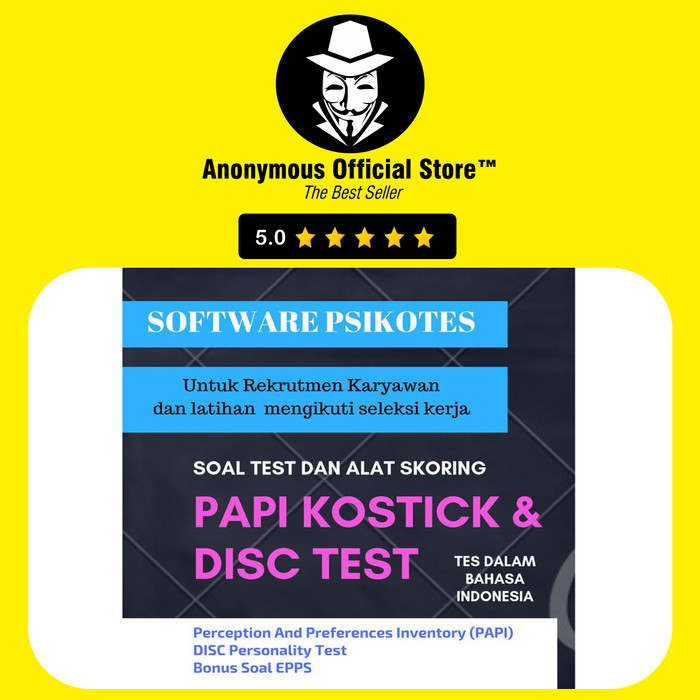 ✨BISA COD✨ - KOLEKSI SOAL TES DAN ALAT SKORING PSIKOTEST PAPI KOSTICK DAN DISC TEST - DVD FILE