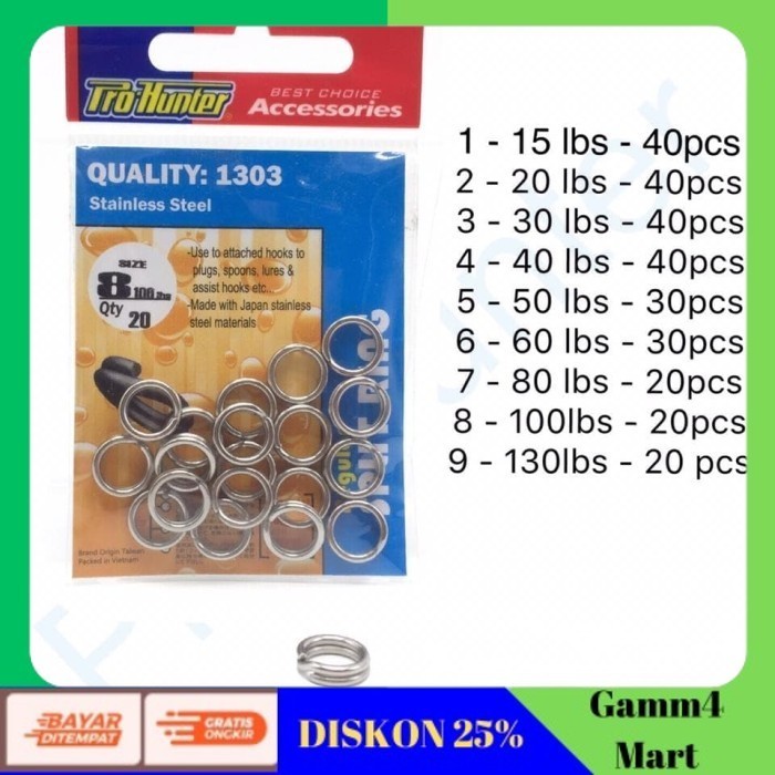 [KUALITAS TERBAIK] PROMO split ring pro hunter harga per 1bks ring lure ring popper COD
