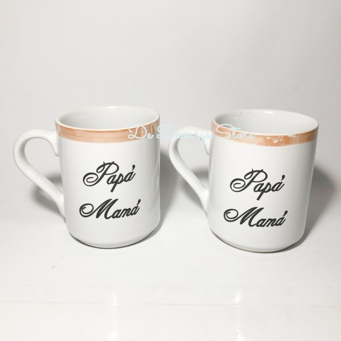 Gelas I Mug Keramik Mama Papa 1 Set Isi 2 Pcs