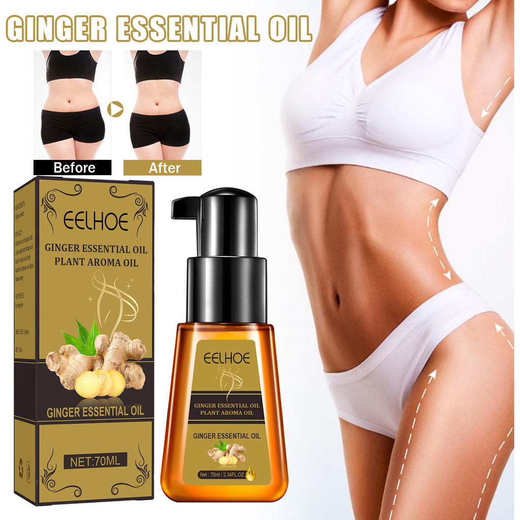EELHOE Ginger Essential Oil 70ml Ginger Body Massage Essential Oil Firming  Lifting  Hips Shape Mass