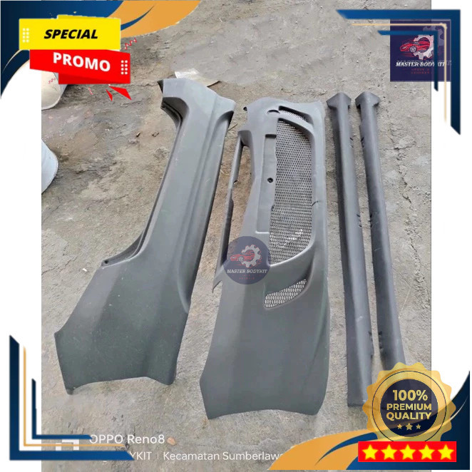 Bodykit Full Bemper Jazz Gd3 Adaptasi Vtec Mmc 2004 - 2007 Adaptasi Vtec Include Grill Jaring