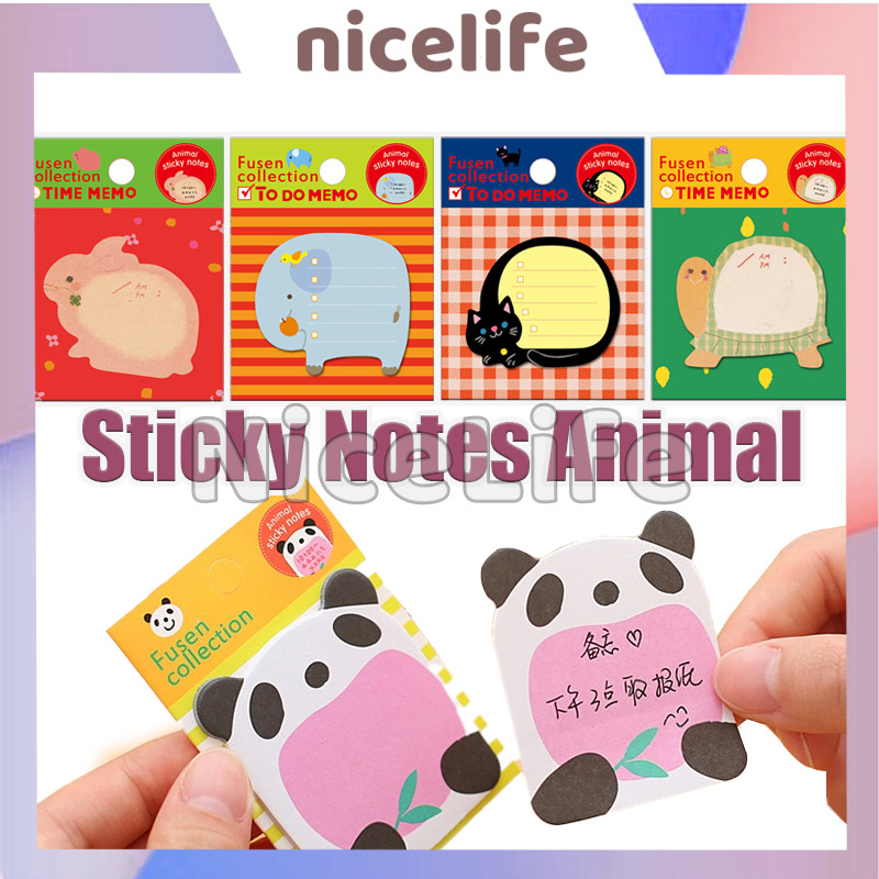 

Sticky Notes Motif HewanTempelan Kertas / Cartoon Animal Sticky Notes Cute Sticky / Memo Note Karakter Animal