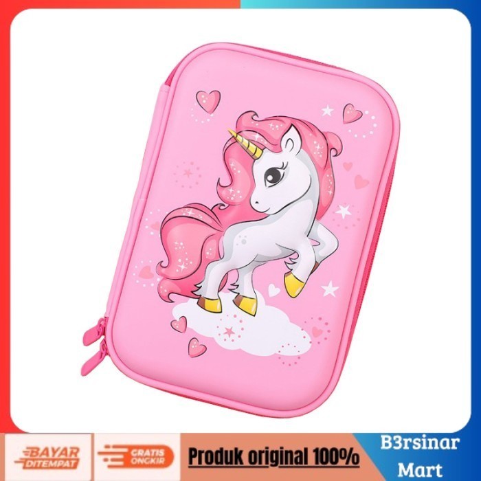 

[[KUALITAS TERBAIK]] Kotak Pensil Unicorn tempat pensil smiggle unicorn kado anak Berdiri S pink COD