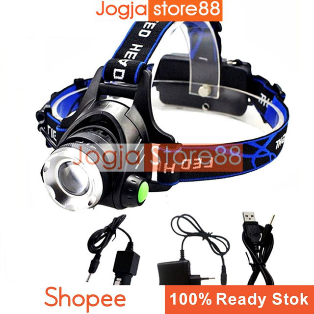 Headlamp LED Cree XML T6 + Charger - Black