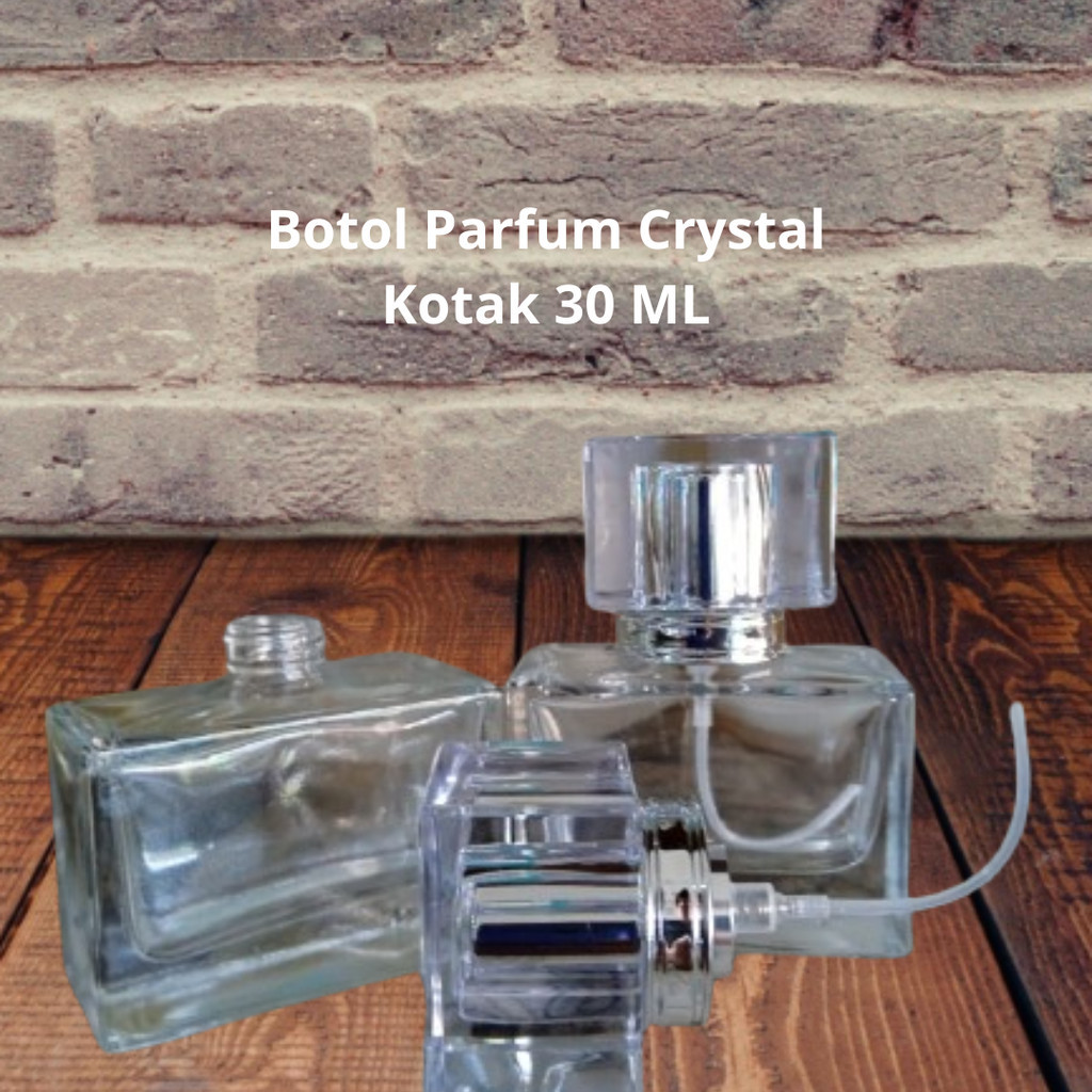 Botol kosong 30 ml - Botol Parfum Crystal Kotak 30 ML - Botol Parfume Spray Crystal Drat 12 pcs