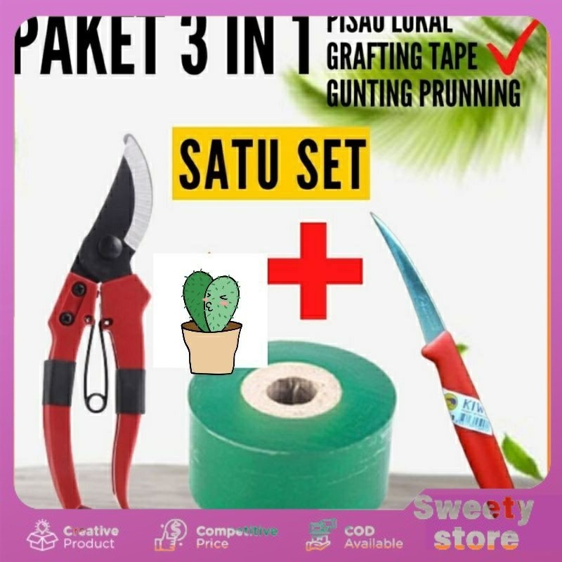 

PAKET KOMPLIT GUNTING OKULASI + PISAU + PITA GRAFTING