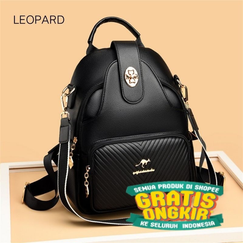Tas Wanita Ransel Hitam Kulit Backpack Kasual Tas Sekolah untuk Remaja/ kado hadiah