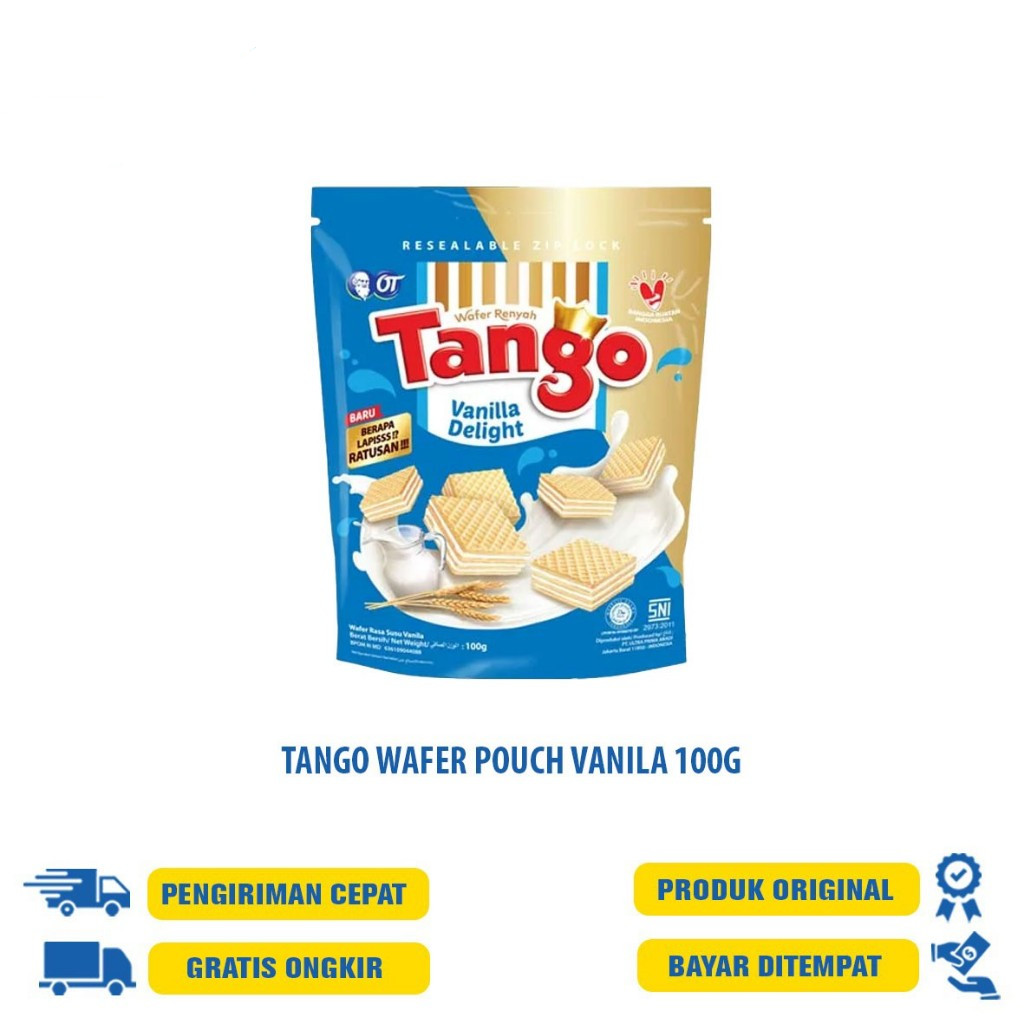 

TANGO WAFER VANILLA/COKLAT POUCH/100G/TANGO WAFER