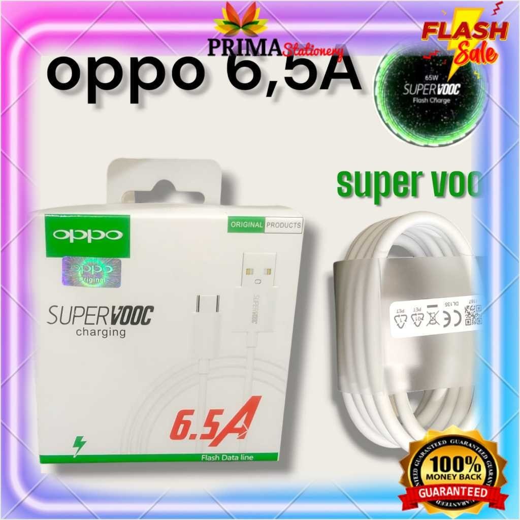 (ORIGINAL) Kabel data OPPO RENO SUPER VOOC 6.5A 65W Type C RENO5/ RENO5G/ RENO6/ RENO7/ RENO8 Oppo 6