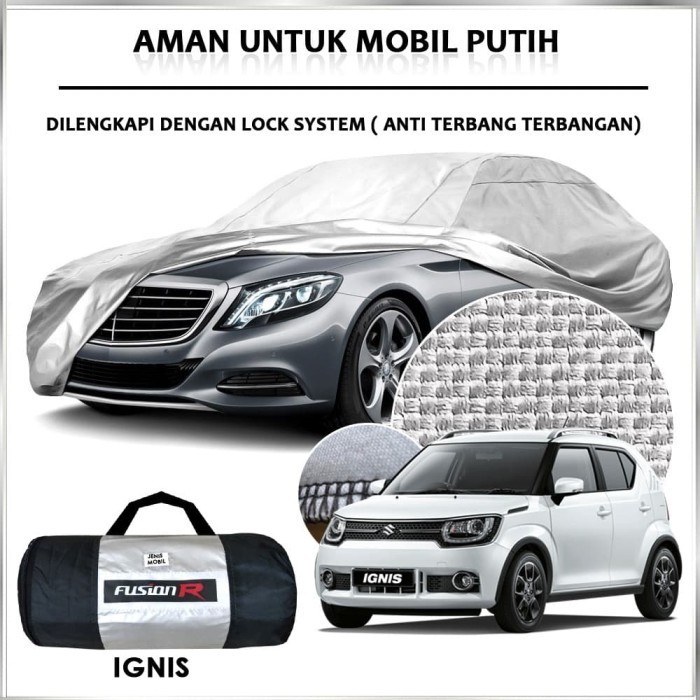 Cover Mobil / Sarung Mobil IGNIS merek FUSION R / Cover Mobil Putih