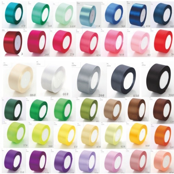 

(22 Meter) Pita Satin Premium Impor lebar 4 cm untuk bucket bunga, kado, dll part 1 (Harga per Roll 22 Meter)