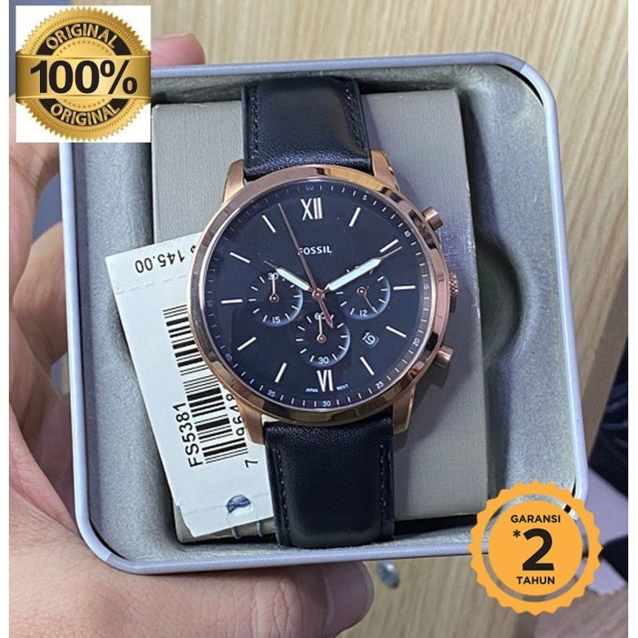 Jam F0SSIL FS5381 Chronograph Men Black Dial Original