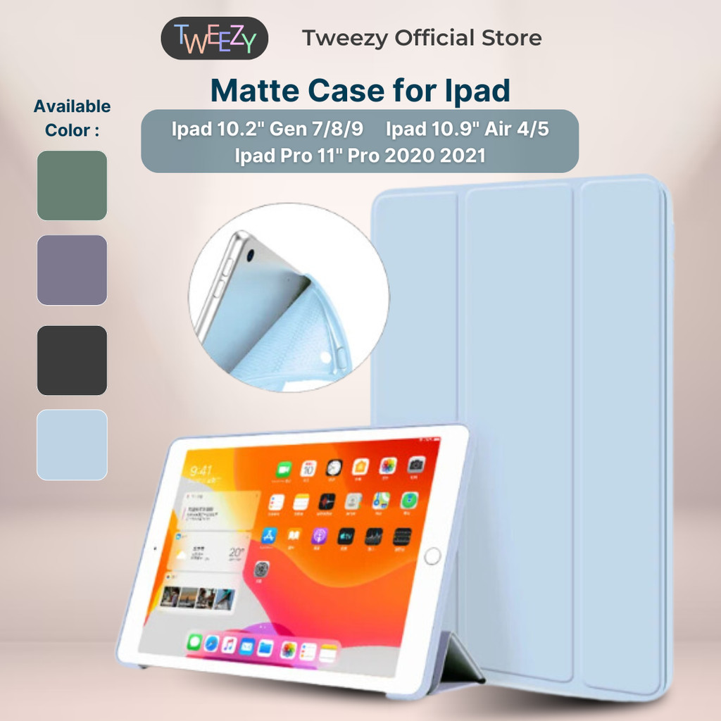 Foldable Silicone Matte Case for Ipad Gen 7/8/9 10.2" 2021  Air 4 5 Pro 2020 2021/ Mini 1/2/3/4/5/6/