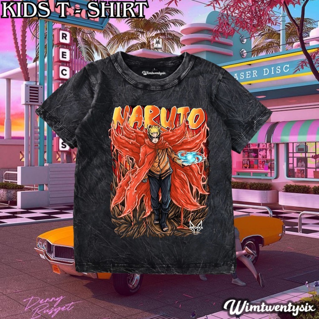 kaos uzumaki naruto the hokage washing vintage tee | kaos anak | baju anak