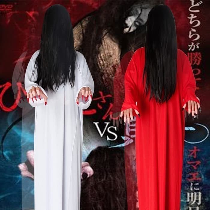 "W.H.Sw" - BEST SELLER CC-47 kostum sadako cosplay costume halloween hantu setan kuntilanak - merah 