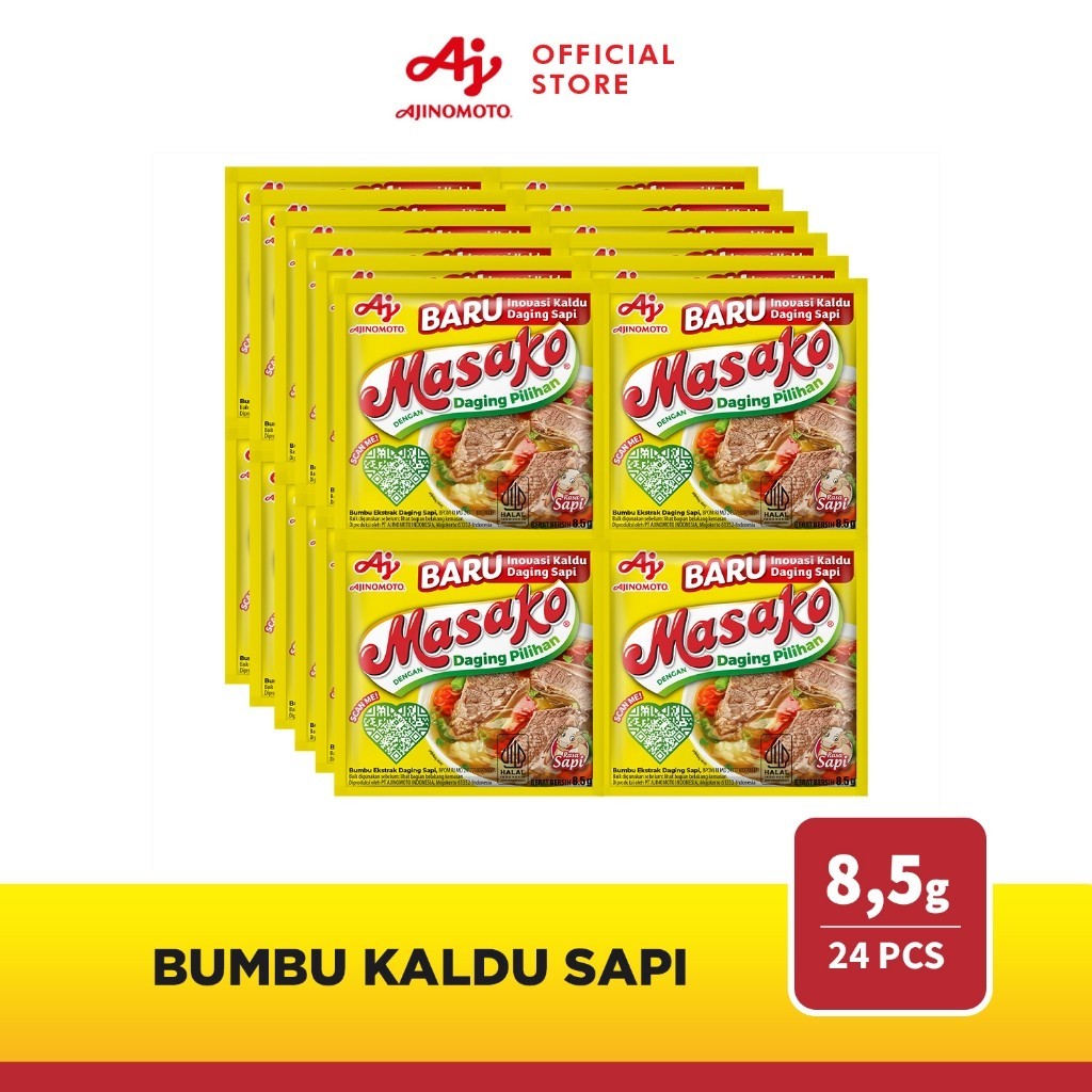 

Masako® Bumbu Kaldu Penyedap Rasa Sapi Kemasan 8.5g (24 pcs)