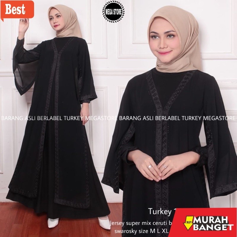 Abaya Turki Kekinian Gamis Turkey 1602 Hawa #253 Dress Busana Muslimah By Original Mega Store