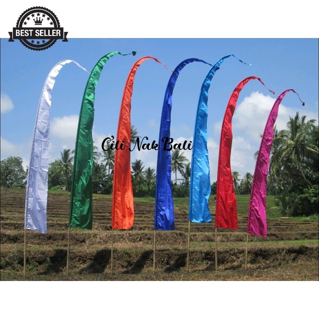 Umbul umbul Bendera Bali Murah Polos 3-4m Lebar 60cm
