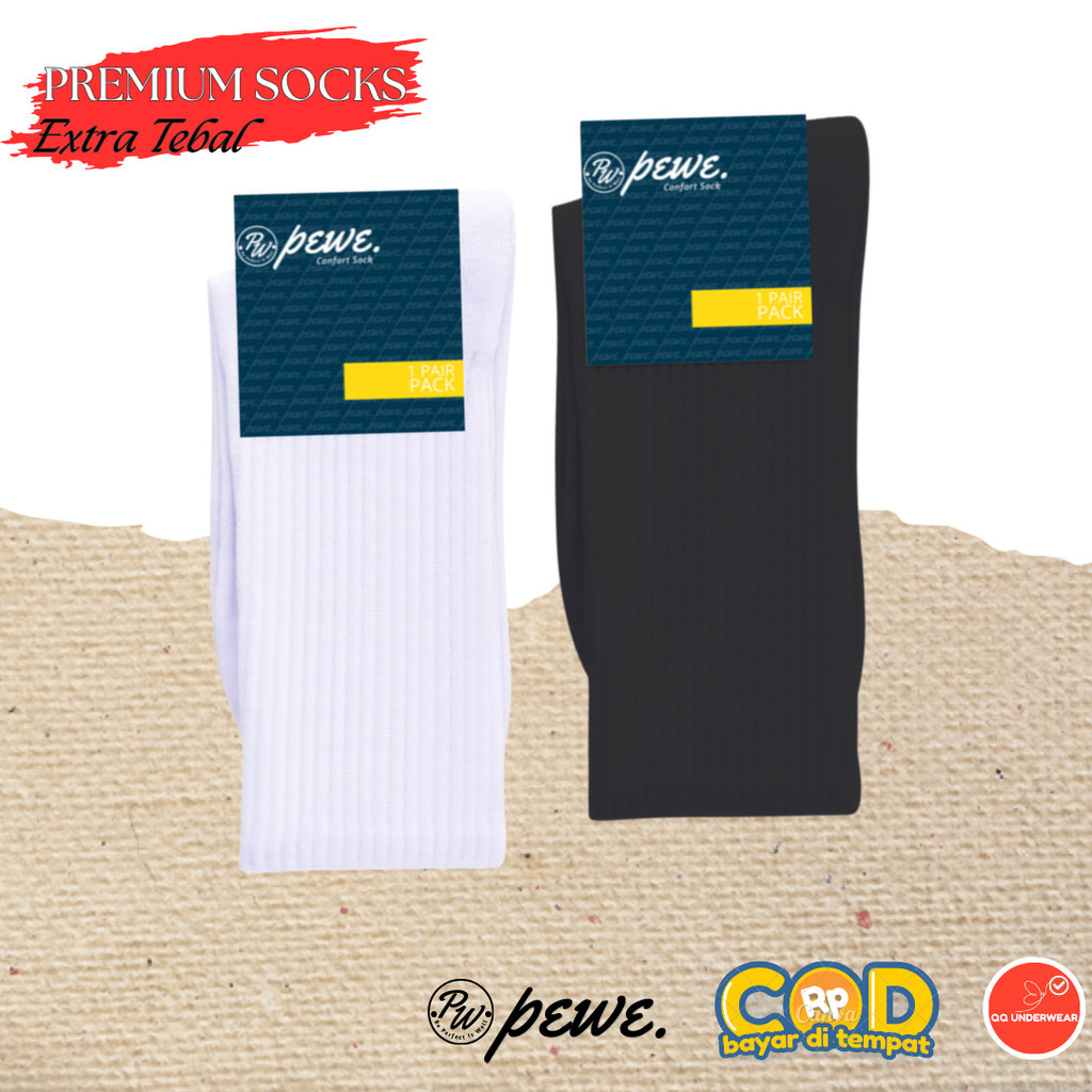 Kaos Kaki Dewasa Tebal Panjang Putih Hitam PDL Olahraga Pria TNI Polri Security Panjang Sebetis