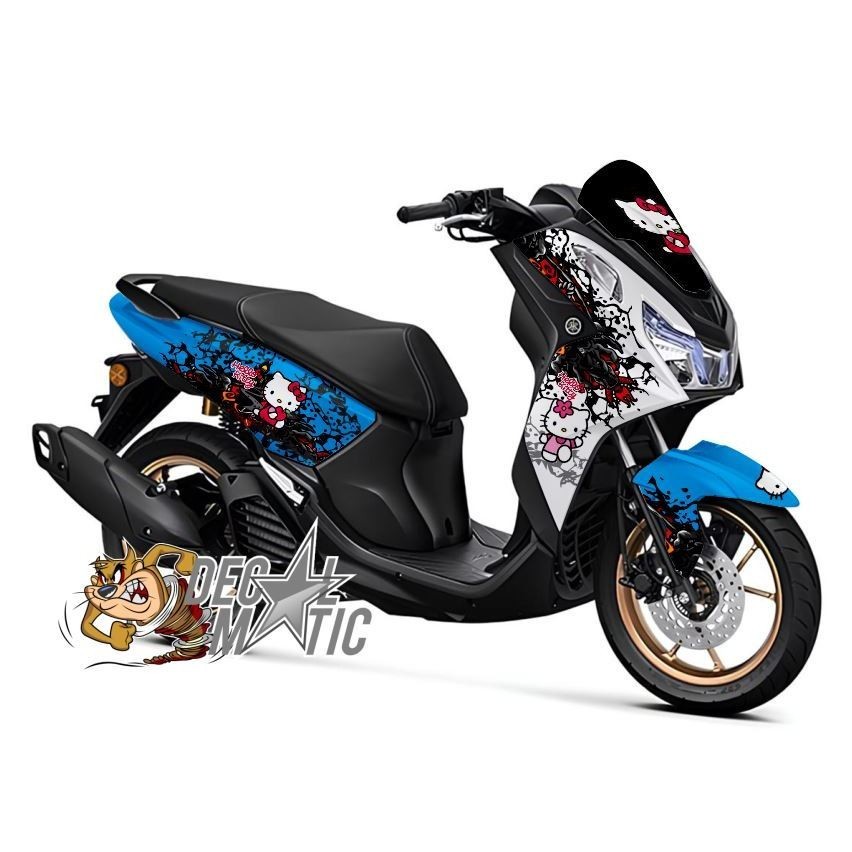 Stiker Lexi LX 155 Full Body Decal Full Body Motor Yamaha Lexi LX 155 New - Hello kitty 3