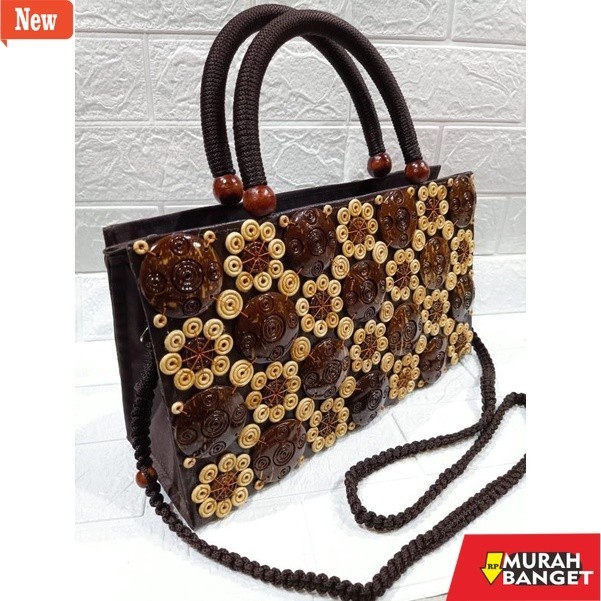 Tas Bulan Sabit Wanita Tas tempurung kelapa/ Tas batok kelapa/ Tas bulan matahari 2 in 1/ tas aesthe