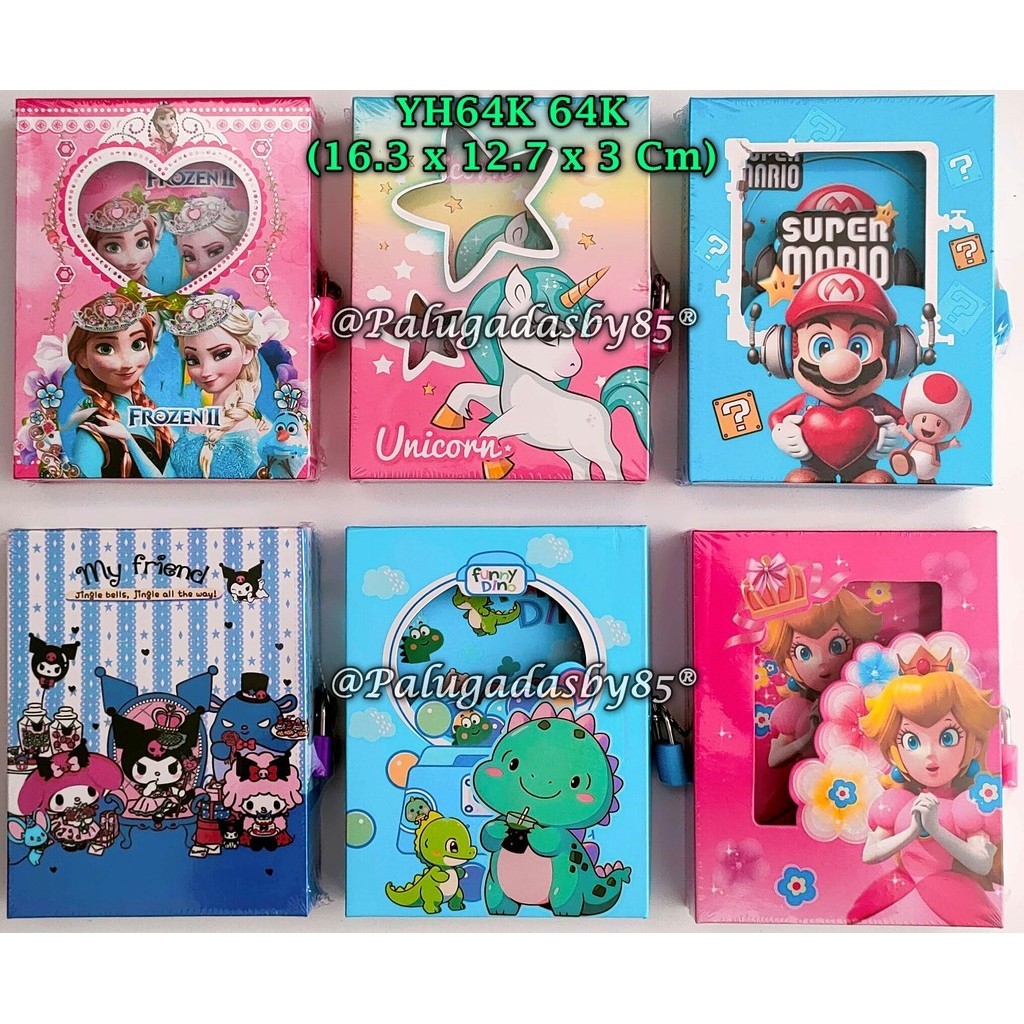 

(1 Biji) Diary Kunci Karakter 64K 16.3 x 12.7 x 3 Cm 50-55 Lembar / Buku Diary Gembok / Notebook Diary Fancy Dengan Gembok & Kunci / Diary Anak / Diary Kunci GXIMP 64K YH64K-B