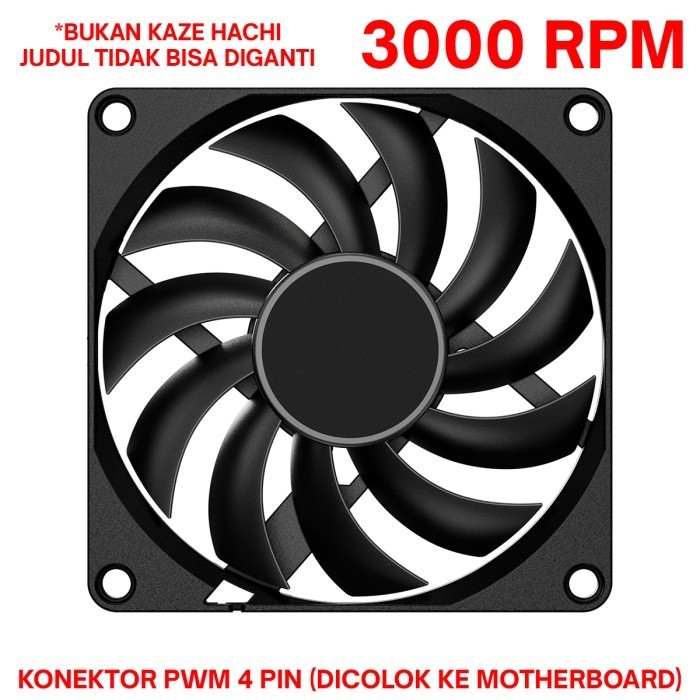 Anggit SCYTHE Kaze Hachi 80 mm 8 cm Fan Slim PWM 3000 RPM Case CPU non RGB