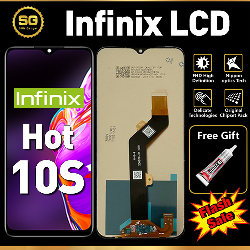 LCD Infinix Hot 10S Original Touchscreen hp Infinix Hot 10S fullset ori asli cod