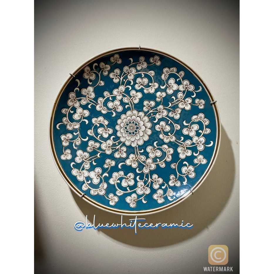 ✨LARIS✨ -Piring Hias Keramik Cina Motif Green Dutch #BlueWhite097
