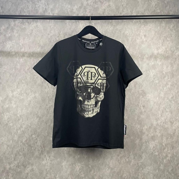 baju kaos hitam tengkorak pp fashion pria import good quality mg  - M