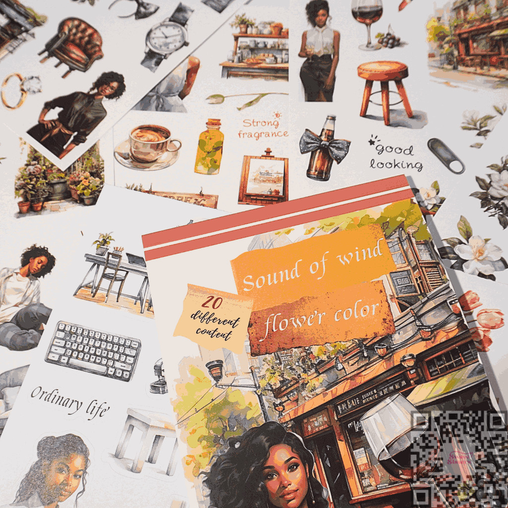 

Promo [20 Lembar/Pack] Deco Sticker Book Retro European Style Dekorasi Buku Stiker Aesthetic DIY