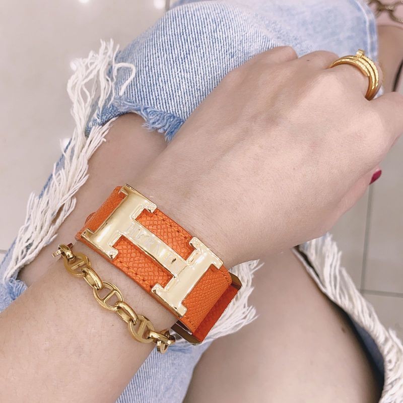 Gelang Tangan Wanita Kulit Herme - Gelang Wanita Elegan - Titanium Premium Import