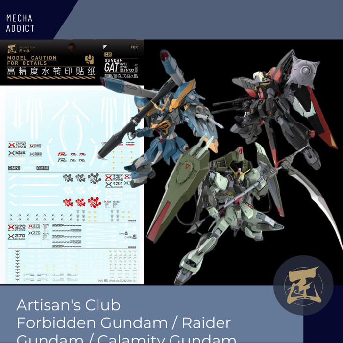 Water Slide Decal FM Forbidden / Raider / Calamity Gundam by Artisan Club