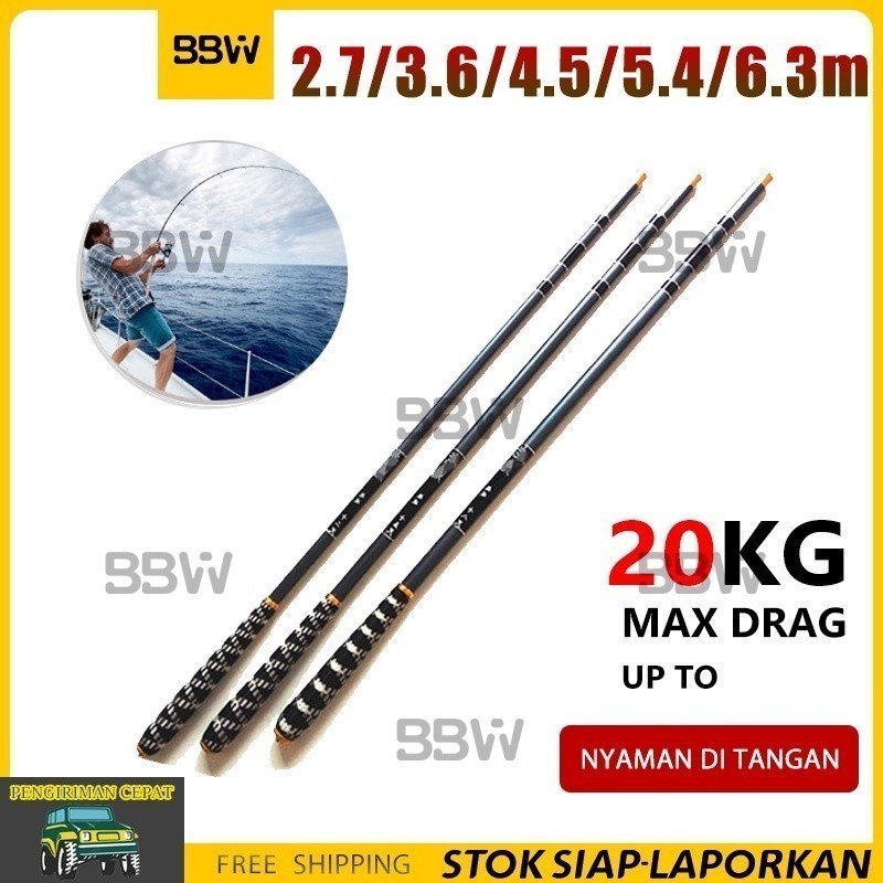 Temukan Joran Pancing Bahan Karbon Ringan Panjang/Telescopic Carbon Fiber Super Hard Ultra Light