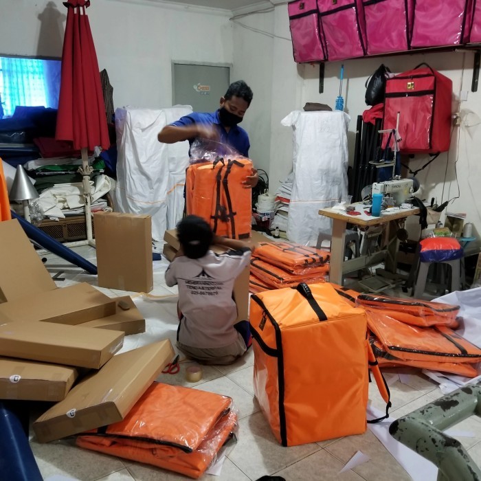 SALE -BIG BAGG TAS DELIVERY RANSEL TAS OJOL TAS KURIR BOX JUMBO - Orange