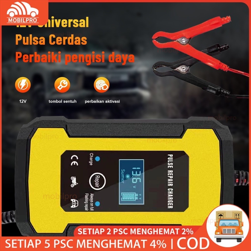 Cas Aki Mobil Motor 12V 6A Repair aki Otomatis - Charger Aki Intelligent Automatic 12V 6A Otomatis P